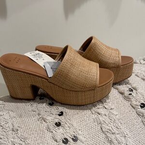 a new day Tan Woven Platform Sandals